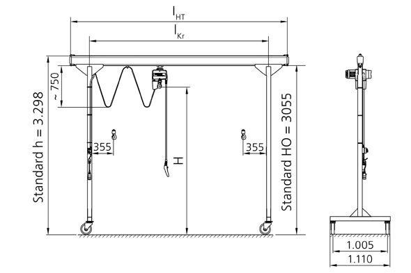 Portique de levage EVP-KBK - Demag Cranes & Components SAS - Capacité 250 à 500 kg_1