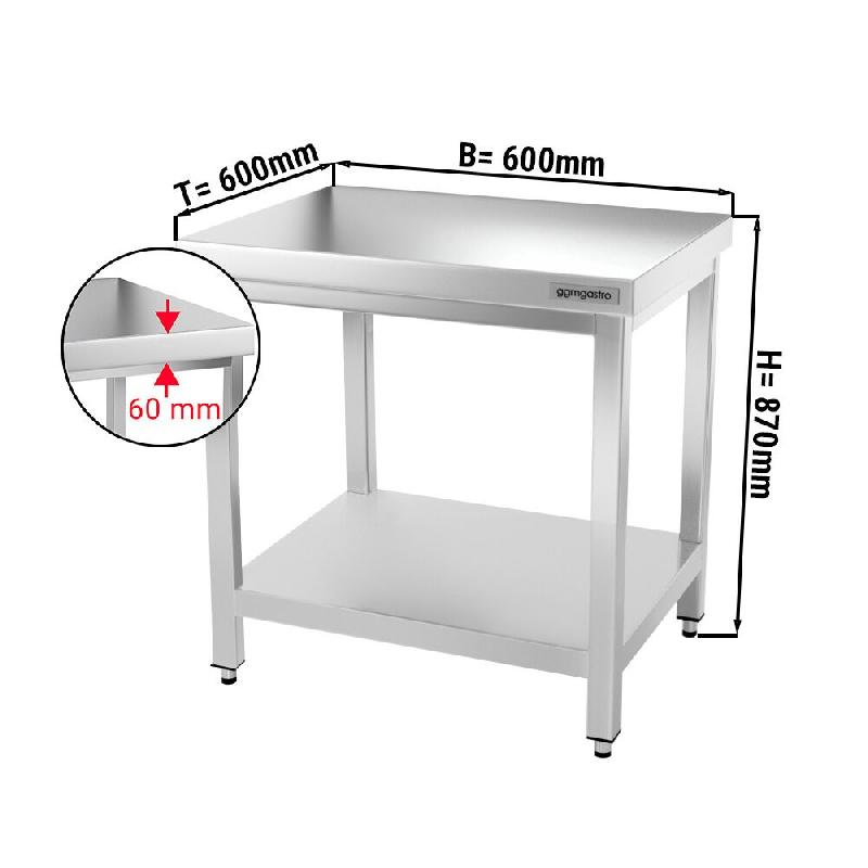 Tables Inox centrales Premium avec Etagère - P 600 mm | Ggm -_1