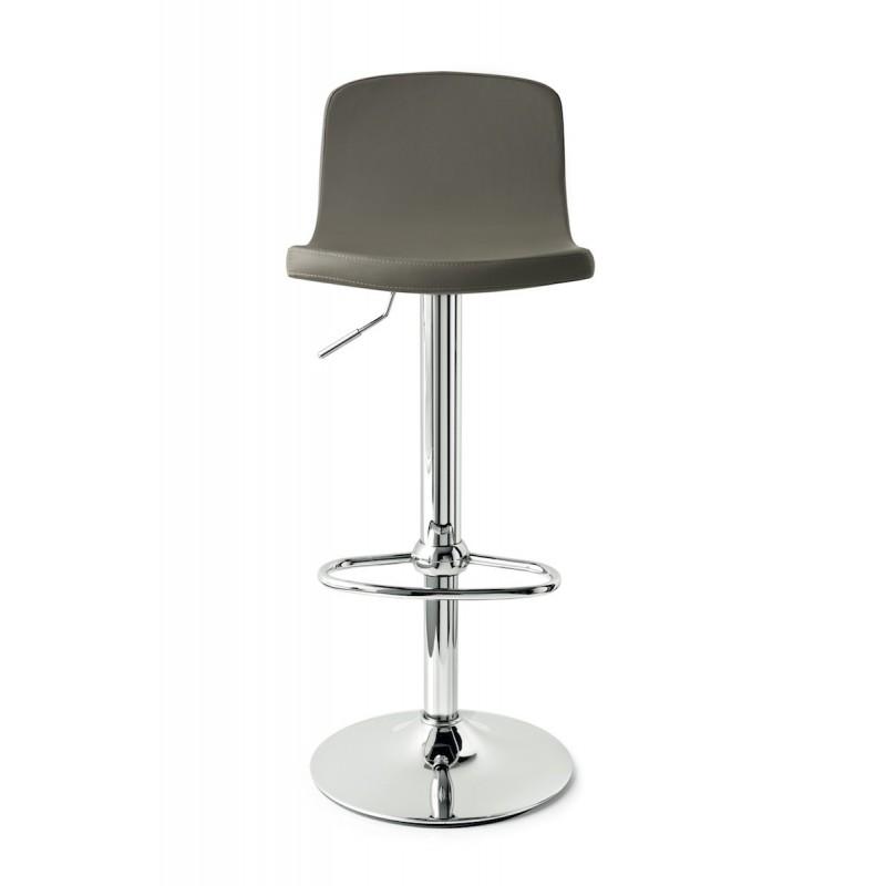 Tabouret de bar réglable et pivotant - Joe - Structure en métal chromé - Assise synthétique disponible en plusieurs coloris_1
