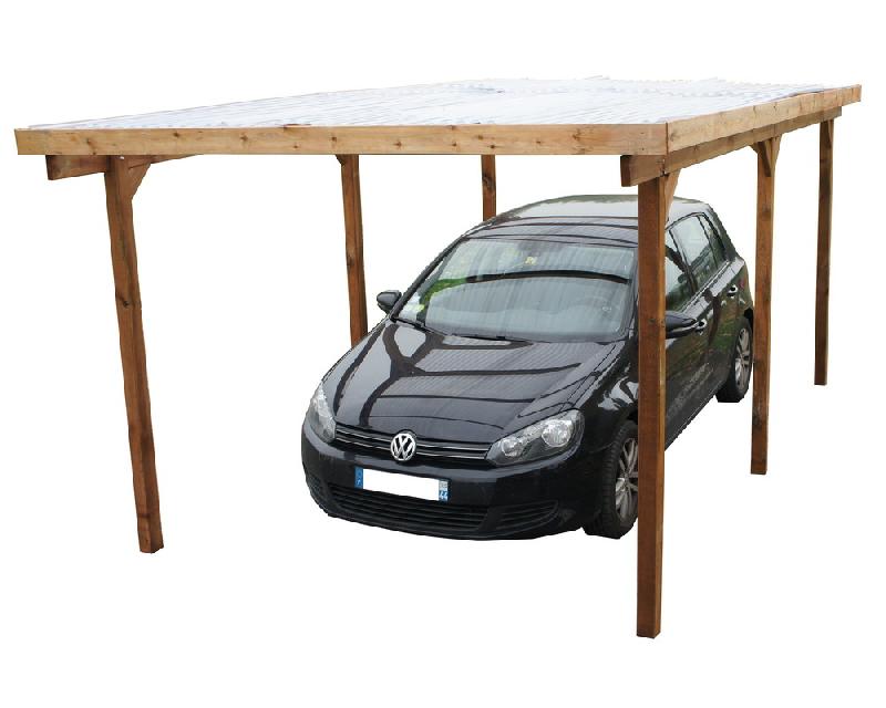 Carport en bois - couverture PVC ondulée Imperia 15 m²_1