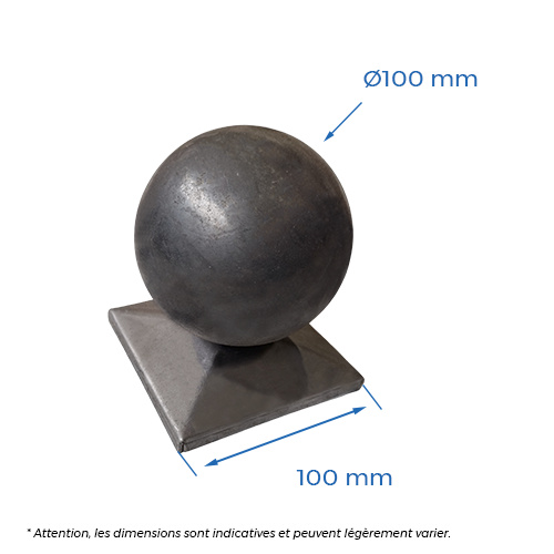 Chapeau 100 x 100mm avec sphère Ø100mm_1