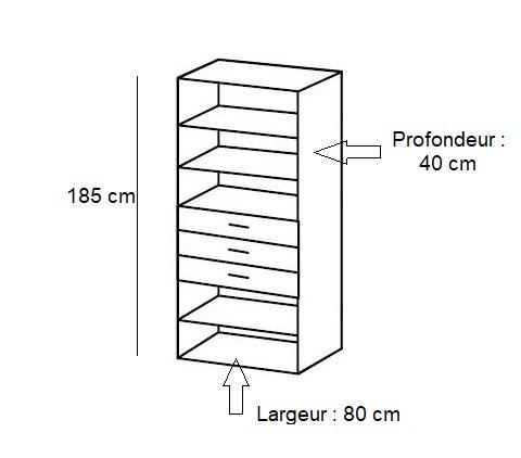 Colonne de rangement LUND - 3 tiroirs, 3 étagères, blanc mat, 80x40x185 cm_1