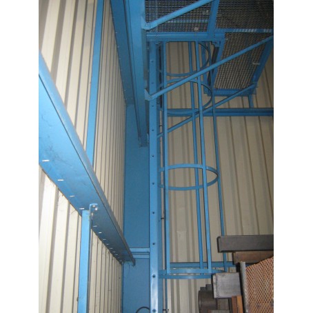 Échelle à crinoline en acier galvanisé ou aluminium - Palier intermédiaire, franchissement d'acrotère et trappe de condamnation_1