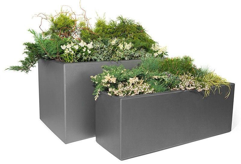 Intal 133148 - Jardinières en béton sablé ou peint - Komserwis - Hauteur 65 cm_1