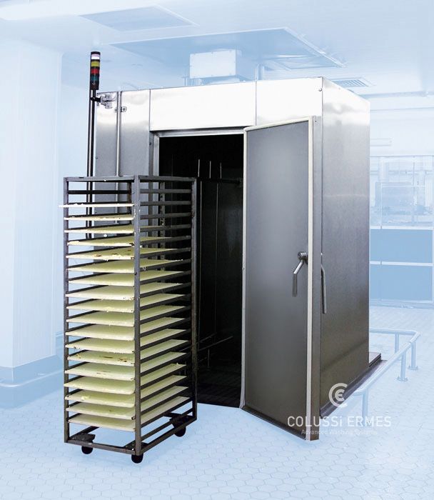 Laveuse industrielle alimentaire - Lavage chariots pour fromage - Colussi Ermes - Hautes pressions et sur mesure_1