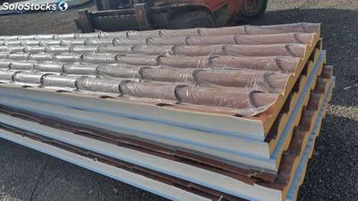 Panneau sandwich imitation tuile - Toiture légère et économique - Différentes épaisseurs, couleurs et finitions_1