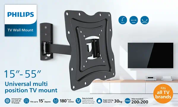 PHILIPS Support mural articulé pour écrans plats de 15p à  55p_1