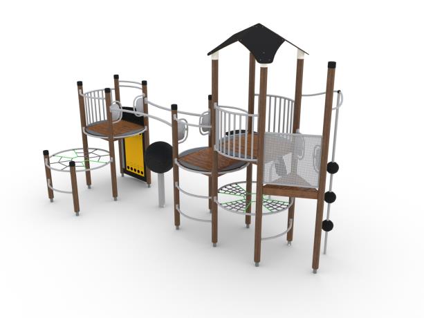 Structure multi-jeux 5 à 12 ans - UniPlay Sungam - 8071075 - Hags - poteaux bois - fondation à enterrer_1