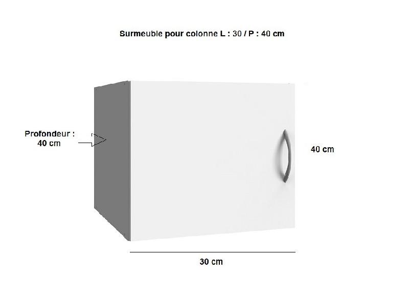 SURMEUBLE COLONNE DE RANGEMENT LUND BLANC MAT 30 X 40 CM PROFONDEUR_1