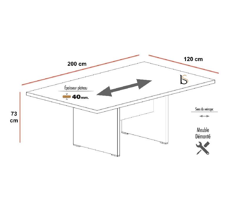 Table de réunion rectangulaire TAK - Mobel Linea. - Non, 250, Noir_1