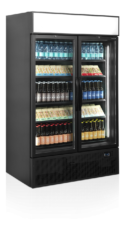 Vitrine réfrigérée noire FSC1200H BLACK - 2 portes  TEFCOLD_1
