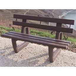 Banc public 100 % plastique recyclé - piétement monobloc - COLOGNE - lattes renforcées 200 x 10 x 4.7 cm_1