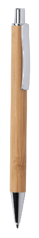 Stylo à bille en bambou - clip en métal - encre bleue - couleur naturelle_1