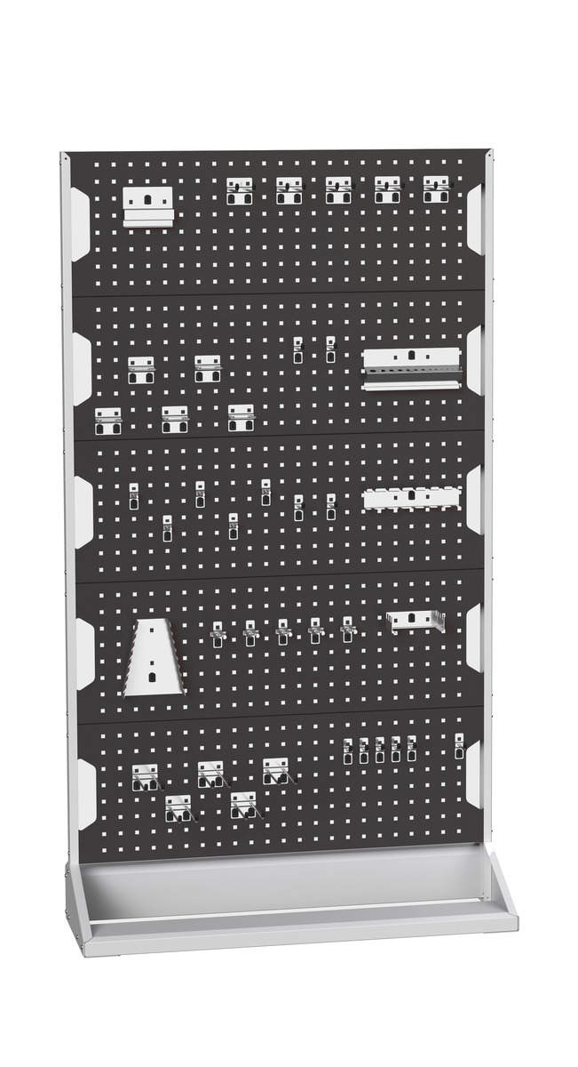 Rack Perfo Fixe Simple Face avec 5 Panneaux et 40 Accessoires - LxPxH : 1000x550x1775 mm_0