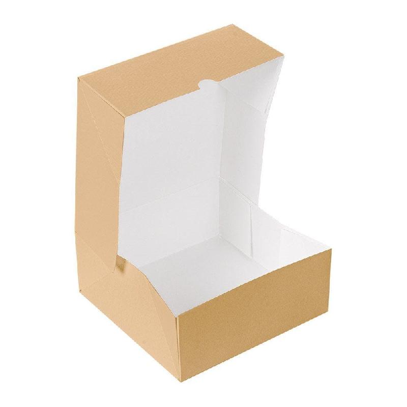 Boîte pâtissière The Pack carton ondulé nano micro naturel 18x18x7.5cm - par 50_1