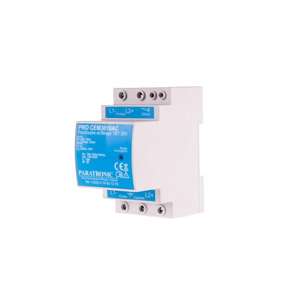 Équipement de protection filtrée contre la foudre et les parasites, 24 Vac / 30 Vdc