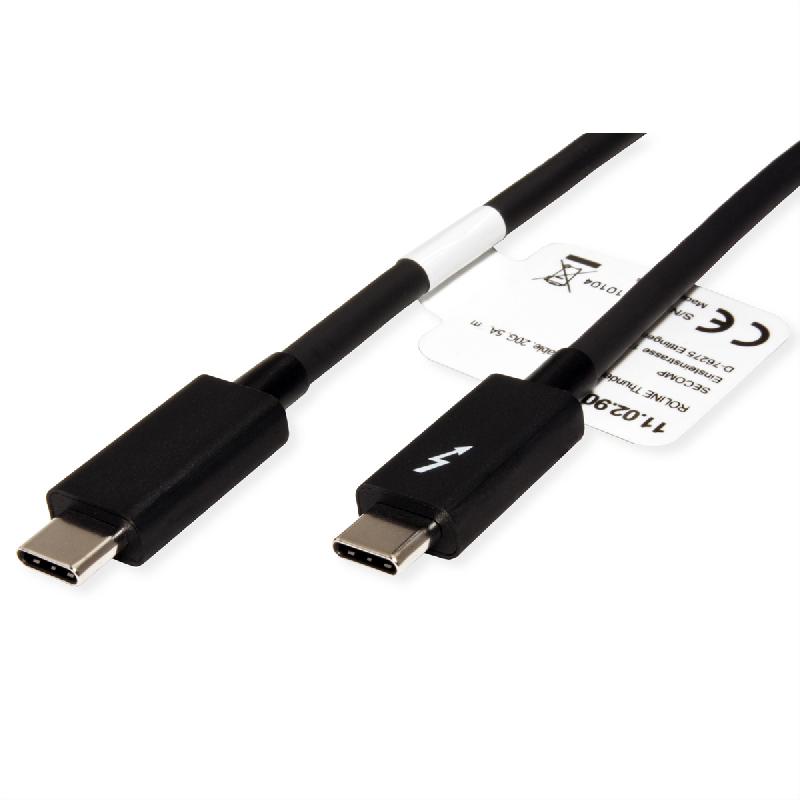 ROLINE Câble Thunderbolt™ 3 USB type C, M/M, noir, 1 m_1
