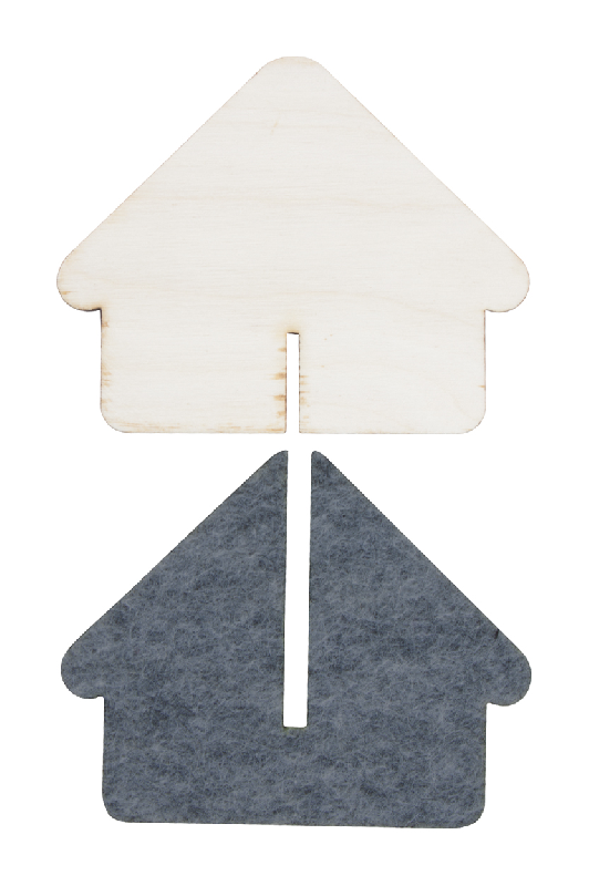 Maison en bois et feutrine - Petite taille - Couleur naturelle - 8g_1