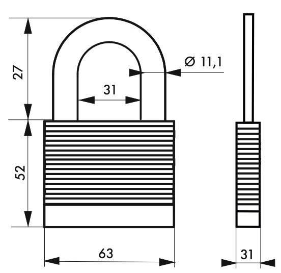 Cadenas à clé Protector 63 mm - acier au molybdène - haute résistance - garantie 10 ans - marque Thirard_1