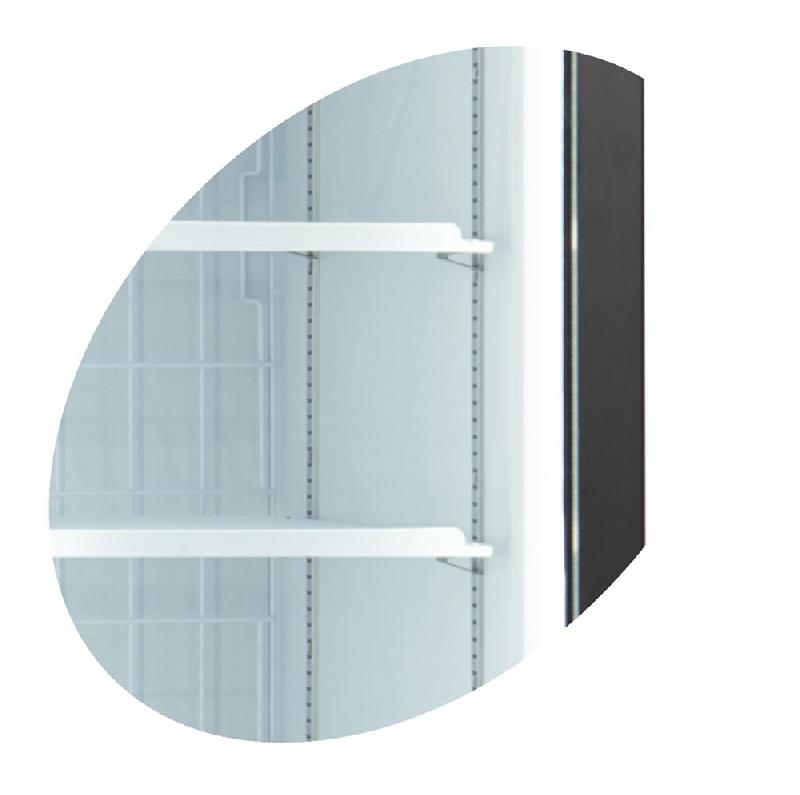 Congélateur vertical de vitrine Ventilé L.1600mm 891L ext.Blanc TEFCOLD_1