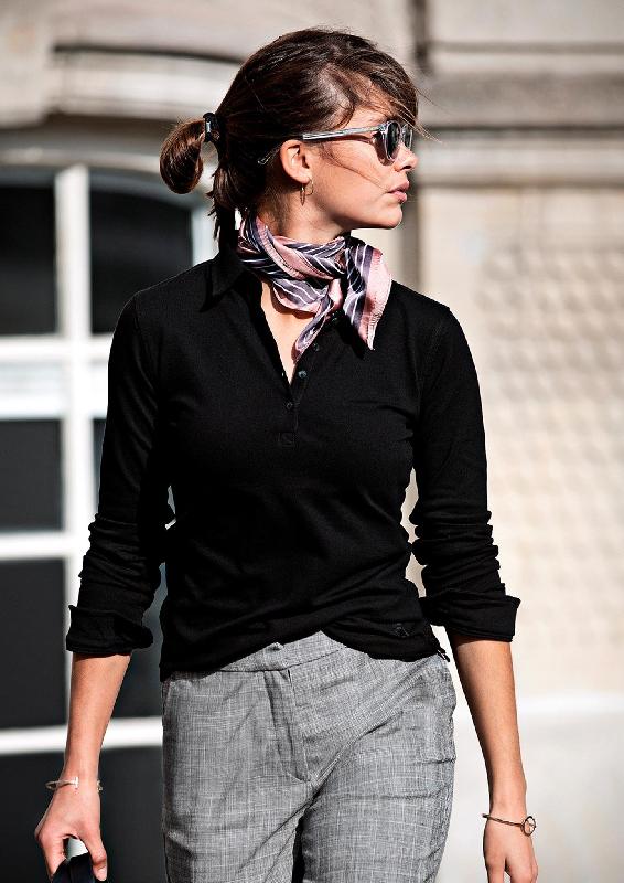 Polo à manches longues - Détails élégants - Carlington Women - White - Nimbus_1