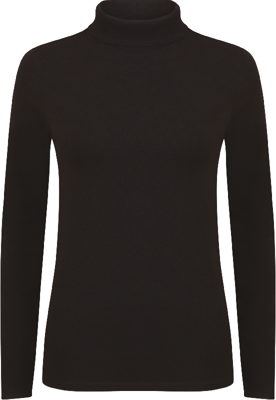 T-shirt Femme col roulé Feel Good - Réf: SK125 - Skinni Fit - 96% coton, manches longues, toucher doux_1