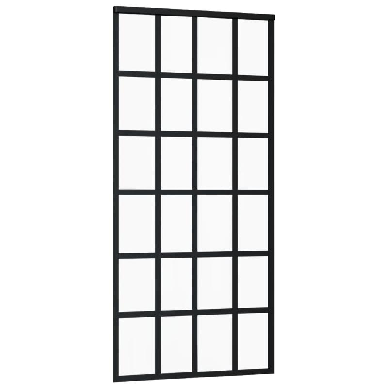 Vidaxl porte coulissante et quincaillerie verre et aluminium 90x205 cm 3081964_1