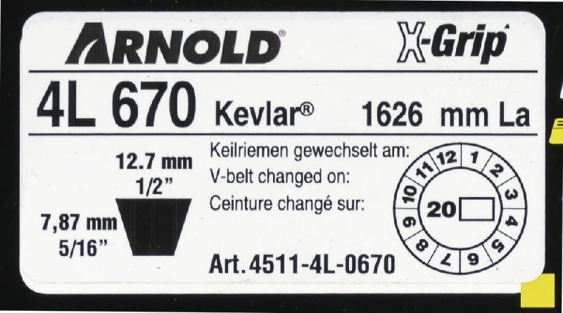 Courroie trapézoïdale X-Grip V - Type 4L670_1