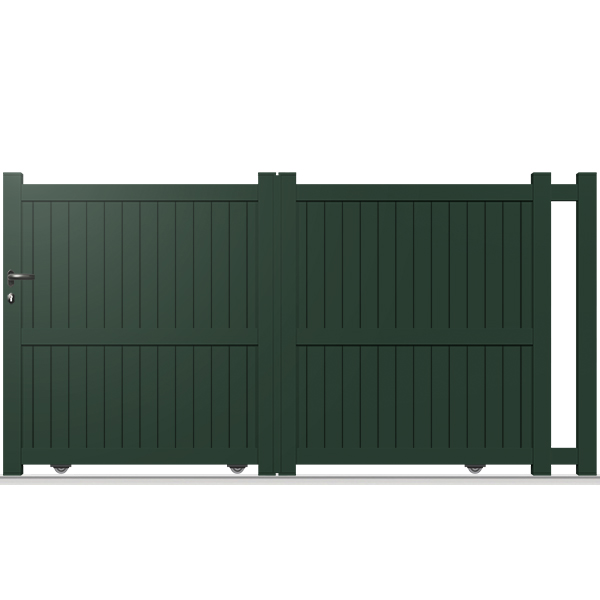 Portail coulissant à rail CL03 - simple vantail - droit - plein - en aluminium thermolaqué - robuste et résistant aux intempéries_0