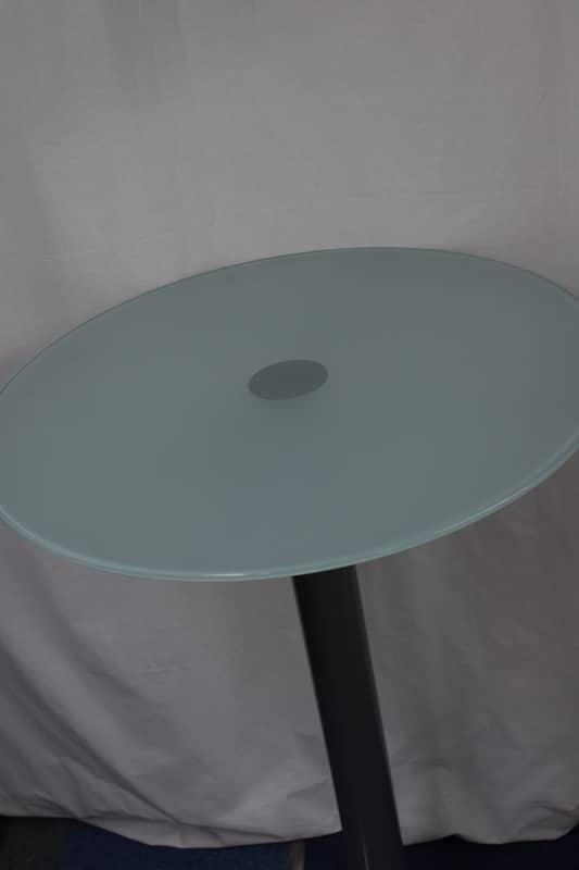 Table haute en verre d'occasion - design ronde en acier inoxydable pour restaurant, bar et hôtel_1