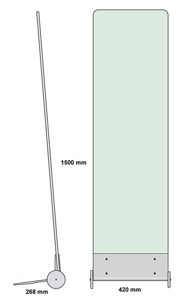 Totem - direct signaletique - verre mobile sur roulettes_1