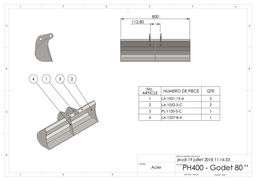 Godet standard  80 cm - hho_1