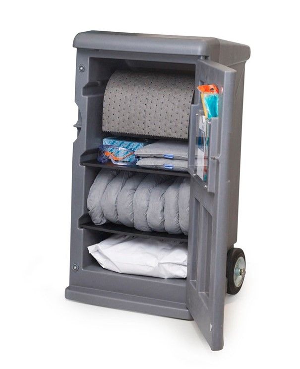 Kit antipollution mobile DENSORB, absorbants en caddy Medium gris, version Universel avec granulés - 259469W_1