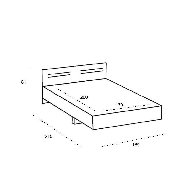 Lit design IDAHO 160 x 200 cm - Chêne silver vieilli et rechampis graphite_1