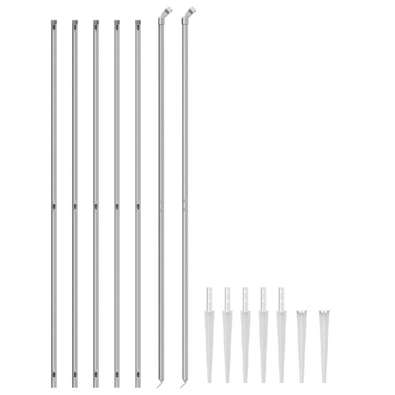 Vidaxl clôture à mailles losangées avec ancrage argenté 2x10 m 154022_1