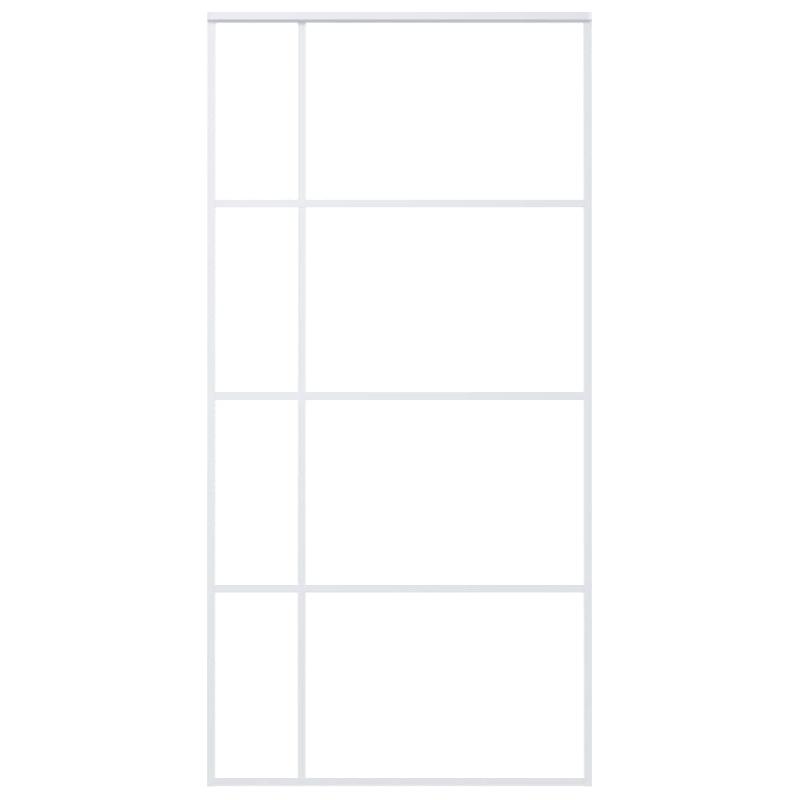 Vidaxl porte coulissante verre esg et aluminium 102,5x205 cm blanc 151688_1
