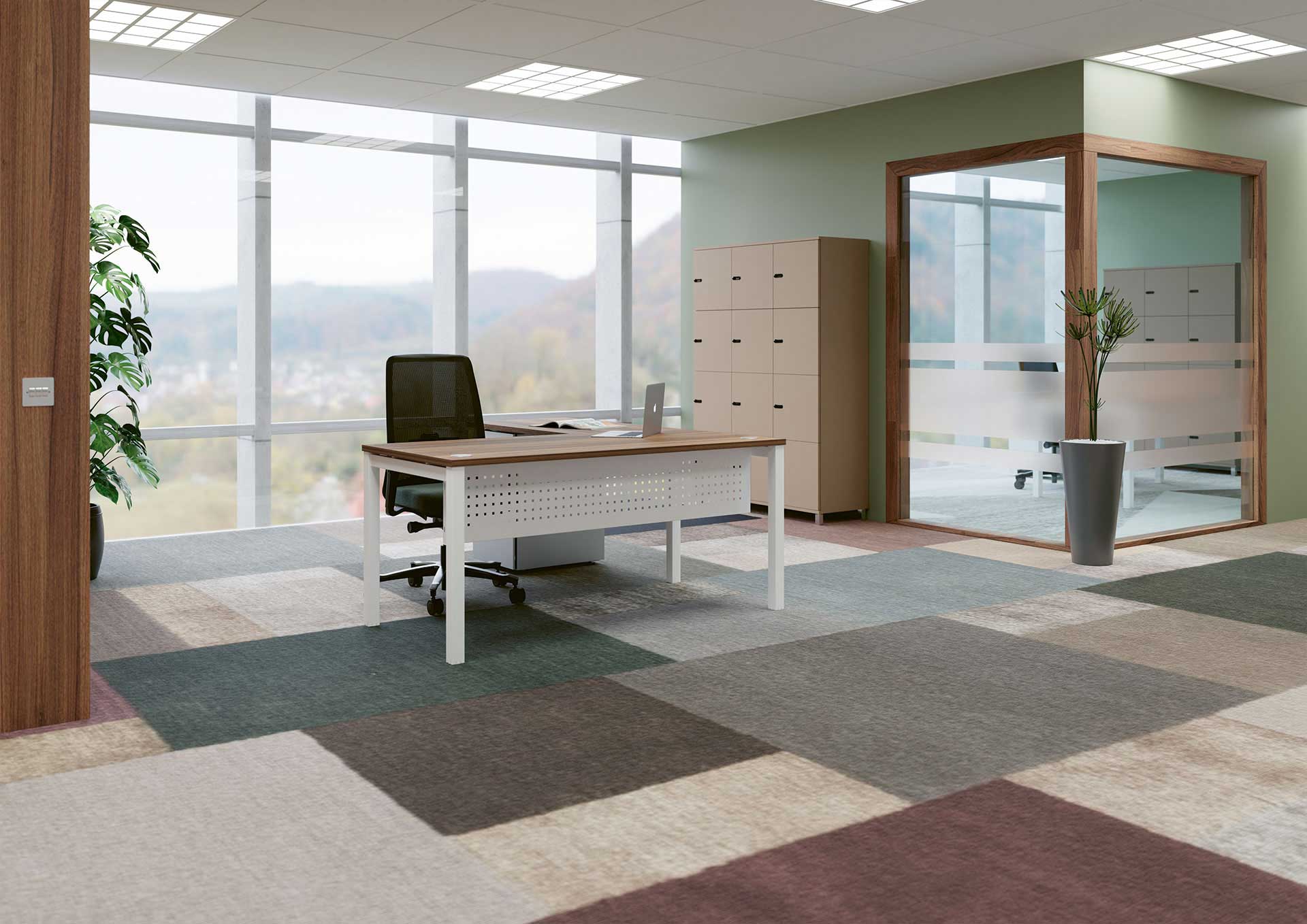 Casier CUBIK - 1 porte double, 3 simples, 1 case vide - Dimensions 80x120 cm - Structure mélaminée PEFC_1