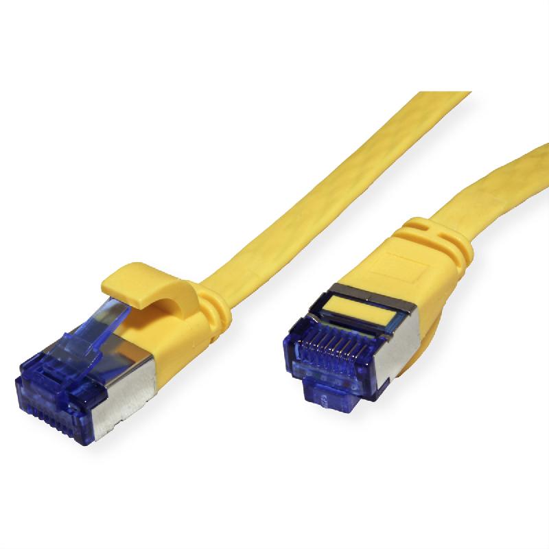 Cordon VALUE Cat.6A (Classe EA) F/UTP confectionné, plat, jaune, 0,5 m_1