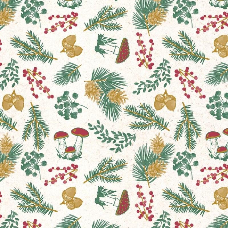 Pochettes cadeaux kraft lisse Noël champêtre 18x6x35cm - par 150_1