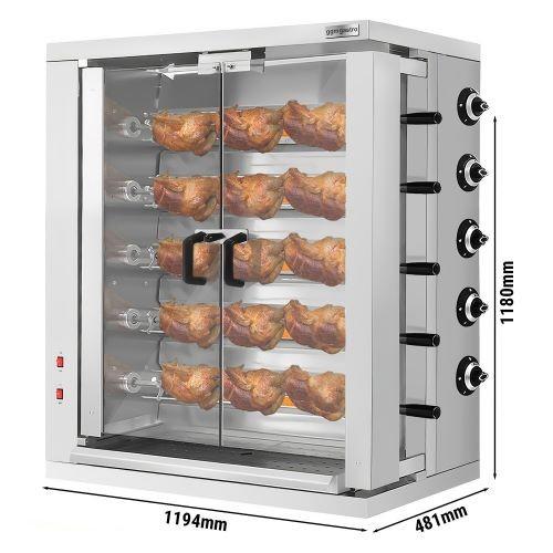 Rôtissoire à gaz 5 broches - 30 poulets | GGM_1