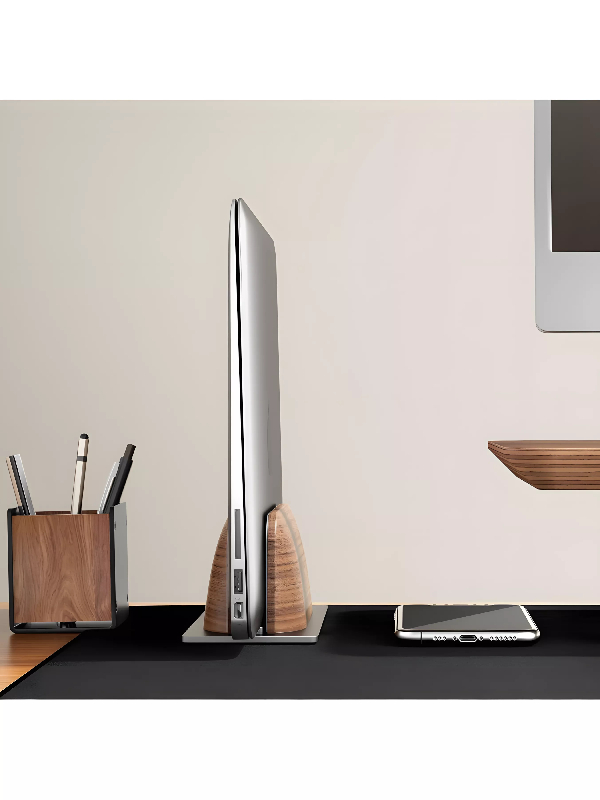 Support d'ordinateur/tablette en bois et aluminium noir_1