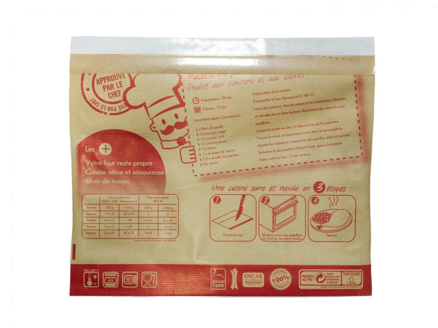 500 pochettes spéciales cuisson boucherie 25×29 cm - personnalisables, résistantes à la chaleur, écologiques et micro-ondables_1