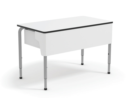 Chaire professeur réglable TEACH - Réf TEACH1265 - BIOLAB - structure métallique et plateau MDF blanc 20mm_1