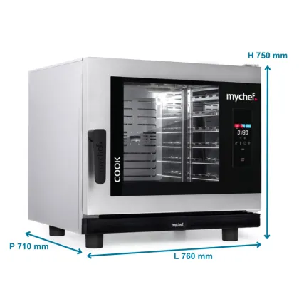 Four mixte électrique à injection double Pro 6 gn 1/1 droite triphasé CCE6100D Mychef_1