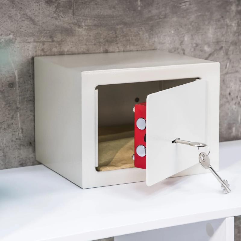 Hi coffre-fort d'hôtel avec 2 clés 23x17x17 cm acier blanc 445615_1