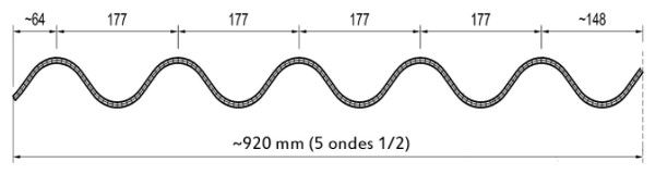 Plaque alvéolaire pour toiture - Airisol - polycarbonate ondulé 4 ou 6 mm - largeur 920 ± 5 mm_1