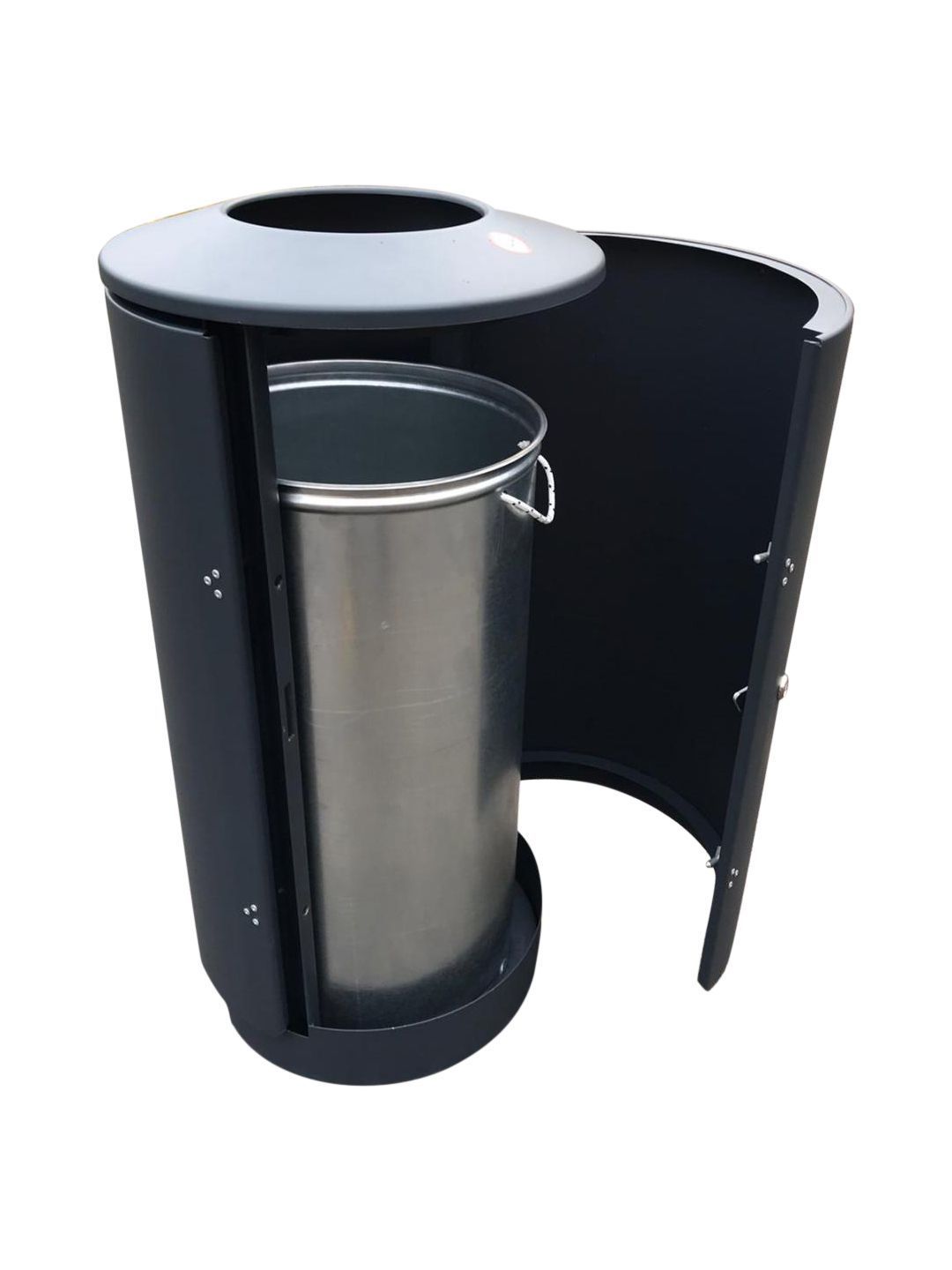 Poubelle publique pour collectivités - Acier galvanisé - Contenance 105L - Design robuste - Nombreux RAL disponibles_2