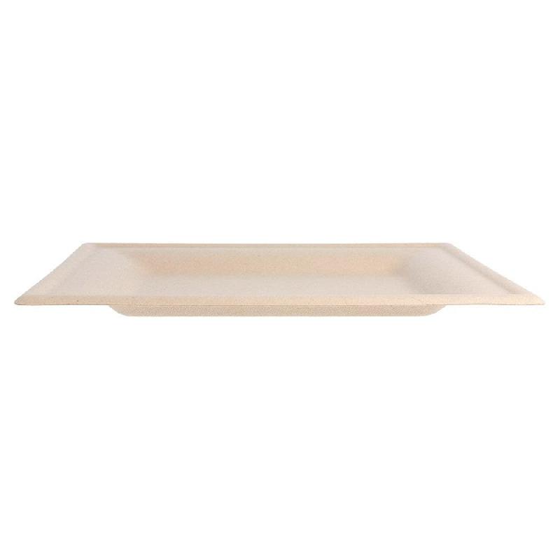 Assiette carrée bagasse naturel 20x20x1cm - par 500_1