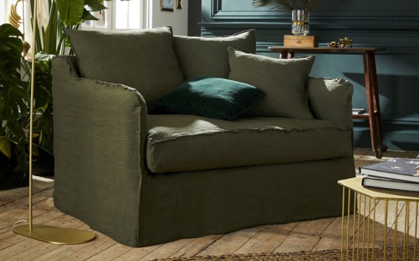 Fauteuil XL Cap Ferret 115 cm - Home Spirit - Déhoussable en lin froissé avec structure en hêtre_1