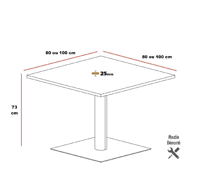 Table carrée ROL - Mobel Linea - 100, Anthracite, Acacia foncé_1